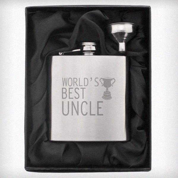 (image for) Worlds Best Uncle Hip Flask - Click Image to Close