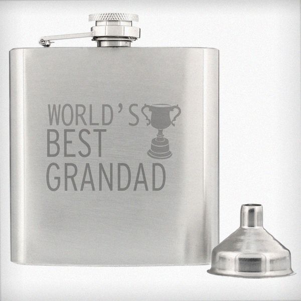 Modal Additional Images for Worlds Best Grandad  Hip Flask