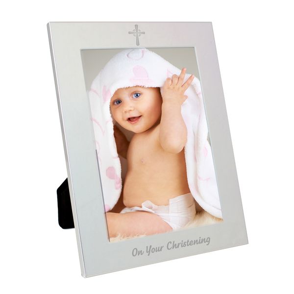 (image for) Silver 5x7 Christening Photo Frame