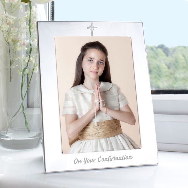 (image for) Silver 5x7 Confirmation Photo Frame - Click Image to Close