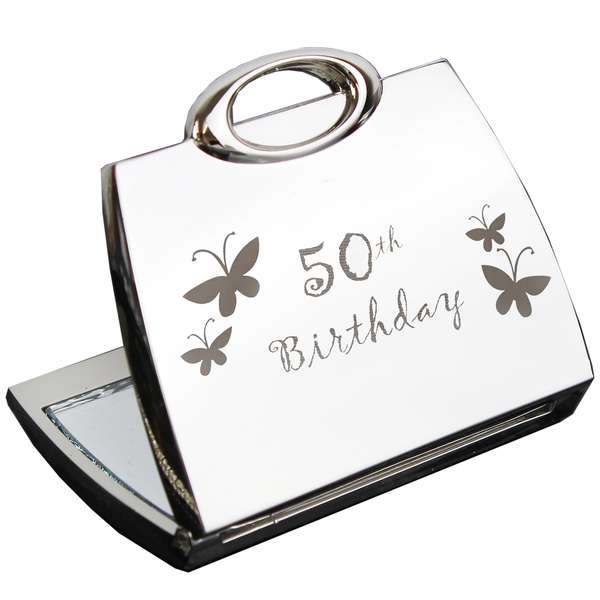 Modal Additional Images for 50th Butterfly Handbag Compact Mirror