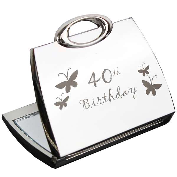 Modal Additional Images for 40th Butterfly Handbag Compact Mirror