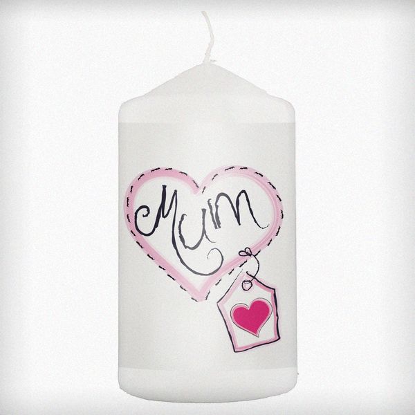 (image for) Mum Heart Stitch Candle - Click Image to Close