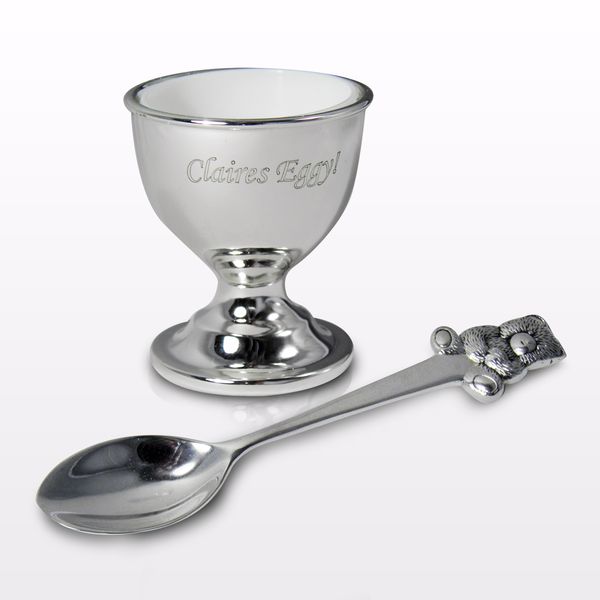 Modal Additional Images for Personalised Silver Egg Cup & Spoon
