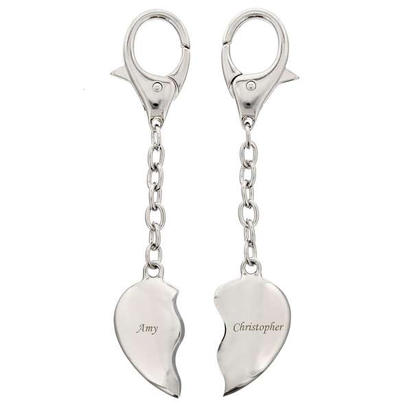 Modal Additional Images for Personalised Two Hearts Keyring