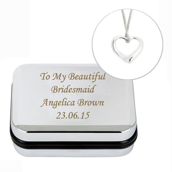 Modal Additional Images for Personalised Box With Heart Necklace