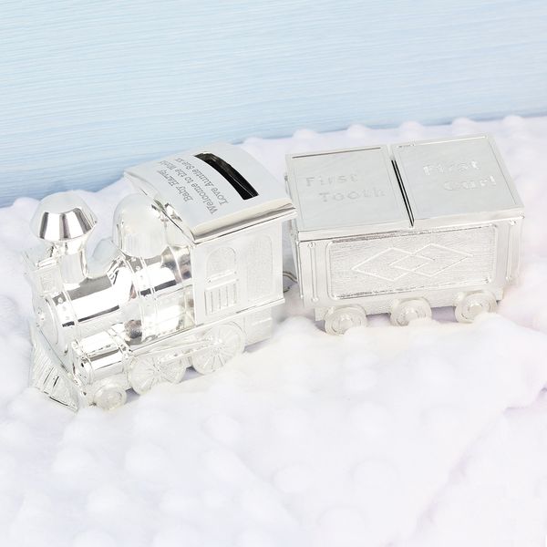 (image for) Personalised Train Money Box with Tooth & Curl Trinket Box - Click Image to Close
