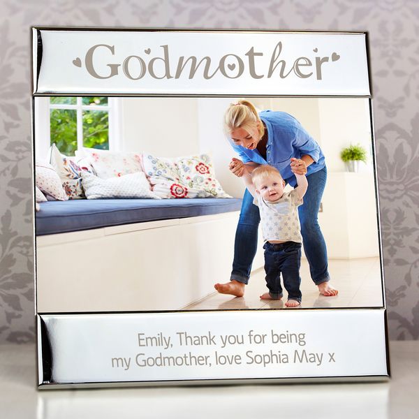 (image for) Personalised Silver Godmother Square 6x4 Photo Frame - Click Image to Close