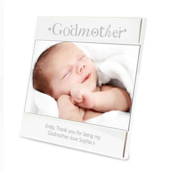 Modal Additional Images for Personalised Silver Godmother Square 6x4 Photo Frame
