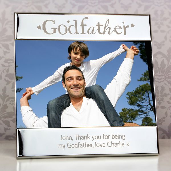 (image for) Personalised Silver Godfather Square 6x4 Photo Frame - Click Image to Close