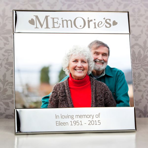 (image for) Personalised Silver Memories Square 6x4 Photo Frame - Click Image to Close