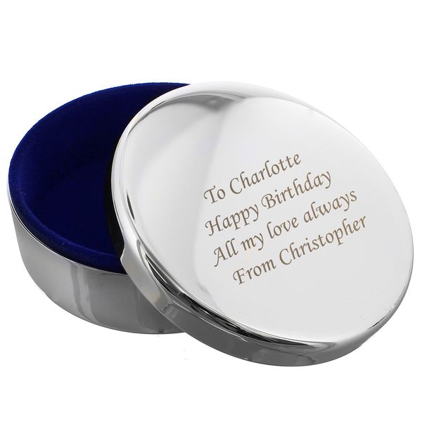 Modal Additional Images for Personalised Round Trinket Box