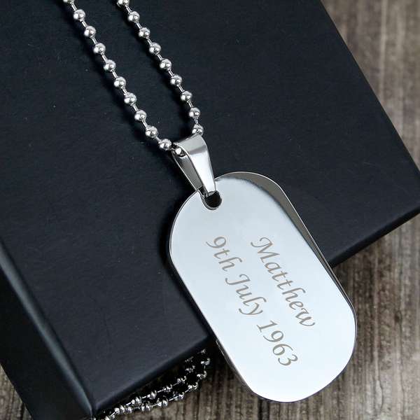 (image for) Personalised Stainless Steel Dog Tag Necklace - Click Image to Close