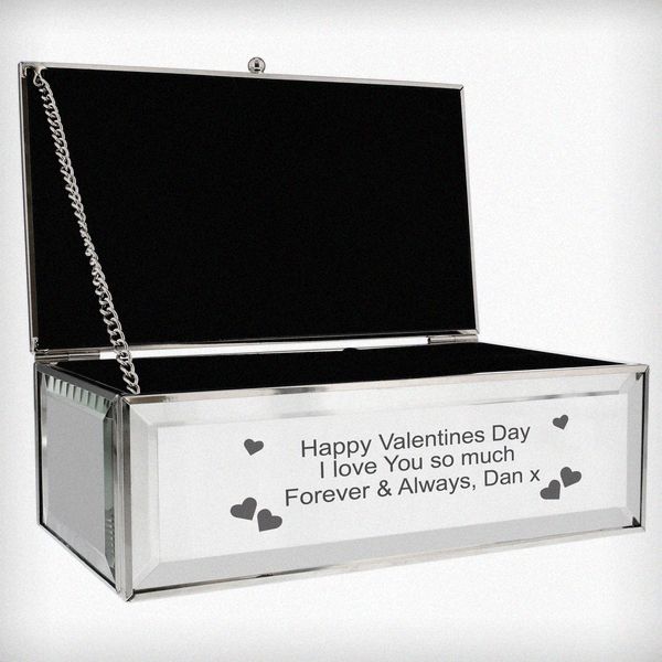 (image for) Personalised Hearts Mirrored Jewellery Box - Click Image to Close