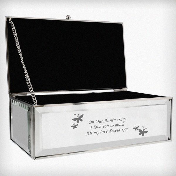 (image for) Personalised Butterflies Mirrored Jewellery Box - Click Image to Close