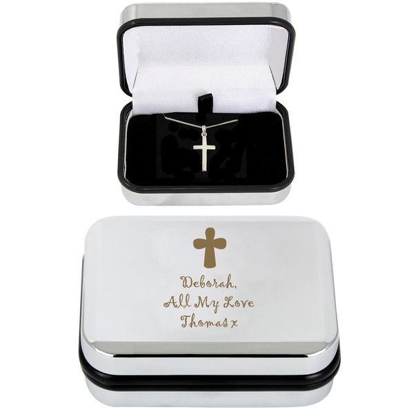 (image for) Personalised Cross Necklace and Box - Click Image to Close