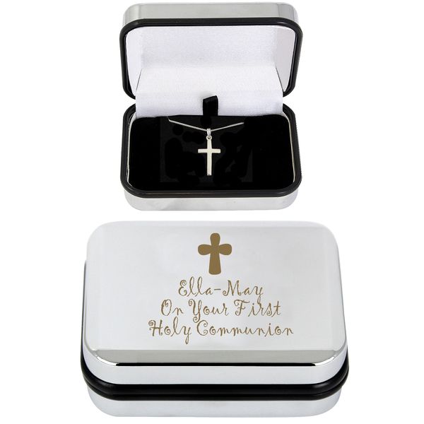 Modal Additional Images for Personalised Cross Necklace and Box