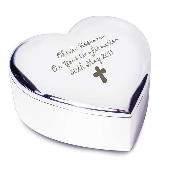 Modal Additional Images for Personalised Cross Heart Trinket Box