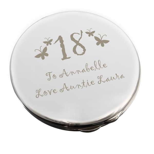 (image for) Personalised Butterfly Age Round Compact Mirror - Click Image to Close