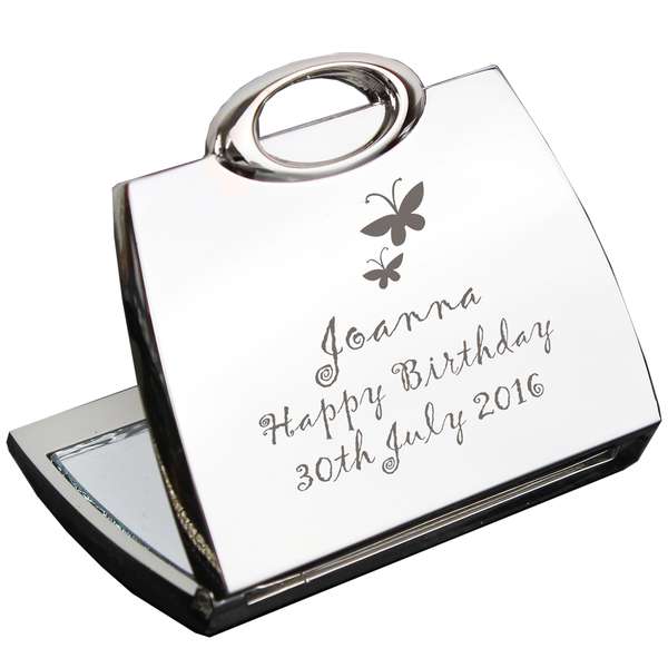Modal Additional Images for Personalised Butterfly Handbag Compact Mirror