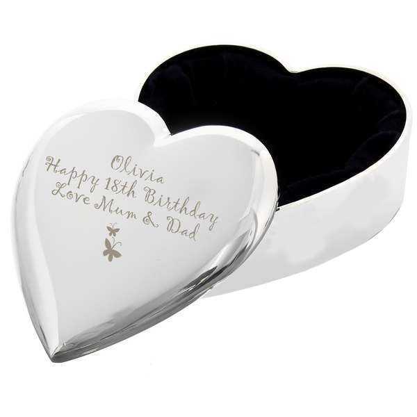 Modal Additional Images for Personalised Butterfly Heart Trinket Box
