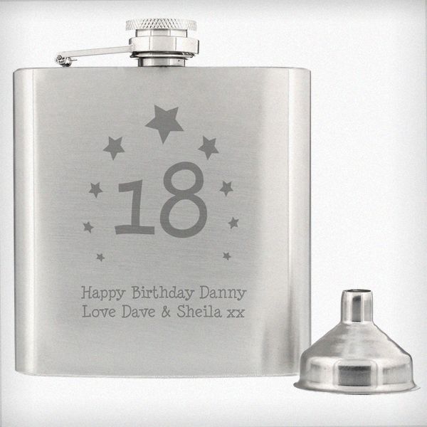 Modal Additional Images for Personalised Stars Age Hip Flask