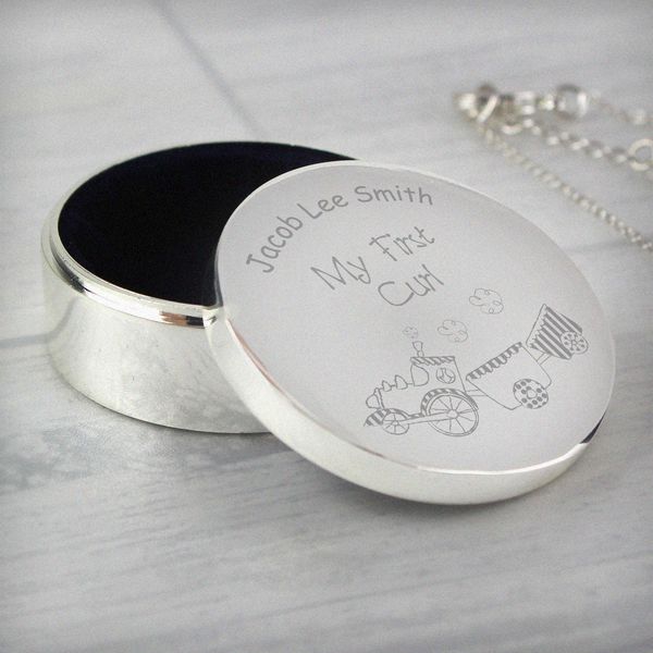 (image for) Personalised Train My First Curl Trinket Box - Click Image to Close