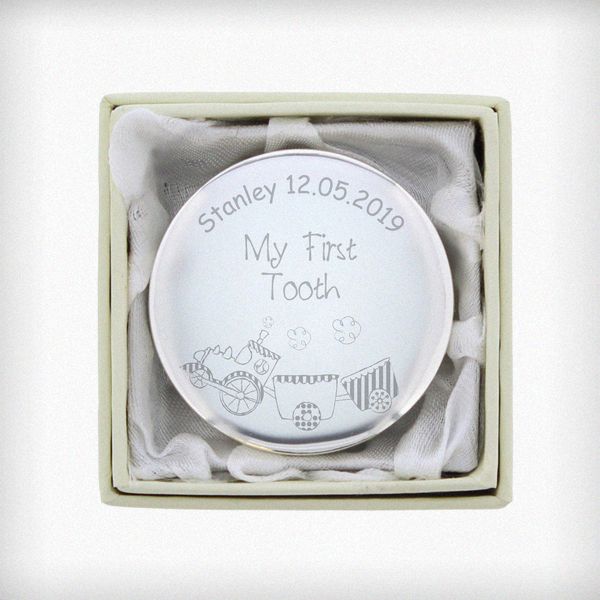 (image for) Personalised Train My First Tooth Trinket Box - Click Image to Close