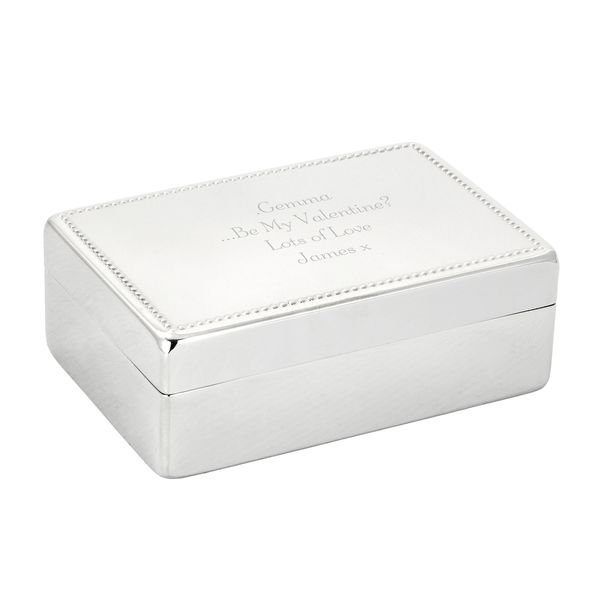 Modal Additional Images for Personalised Any Message Rectangular Jewellery Box