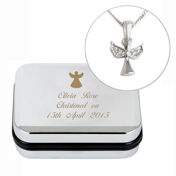 Modal Additional Images for Personalised Angel Necklace & Box