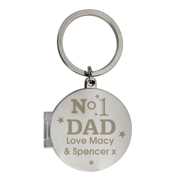 (image for) Personalised No1 Dad Photo Keyring - Click Image to Close