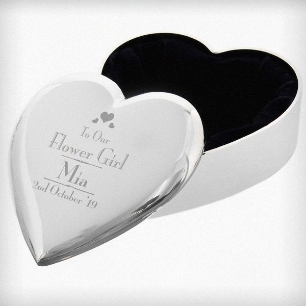 Modal Additional Images for Personalised Decorative Wedding Flower Girl Heart Trinket Box