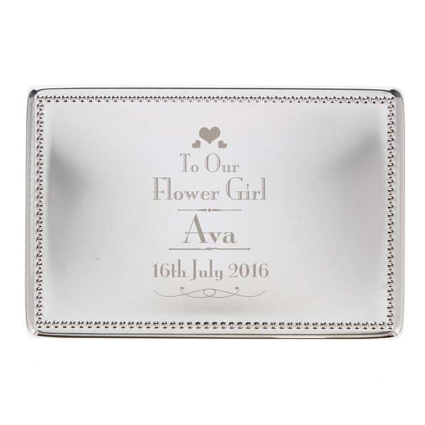 (image for) Personalised Decorative Wedding Flower Girl Jewellery Box - Click Image to Close