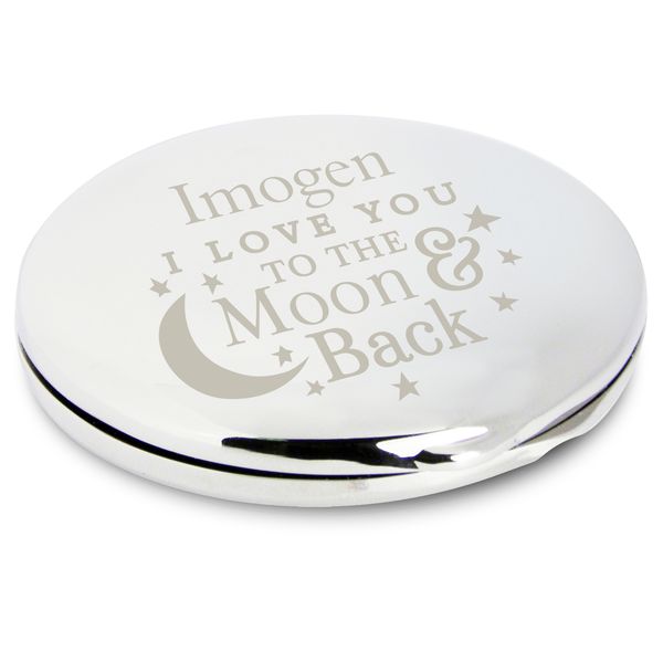 Modal Additional Images for Personalised To the Moon and Back... Compact Mirror