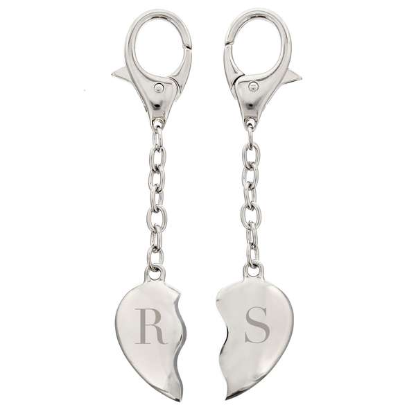 (image for) Personalised Initials Two Hearts Keyring - Click Image to Close