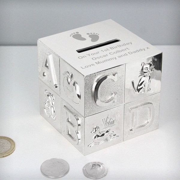 (image for) Personalised Footprints ABC Money Box - Click Image to Close