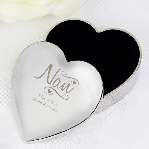 Modal Additional Images for Personalised Nan Swirls & Hearts Trinket Box
