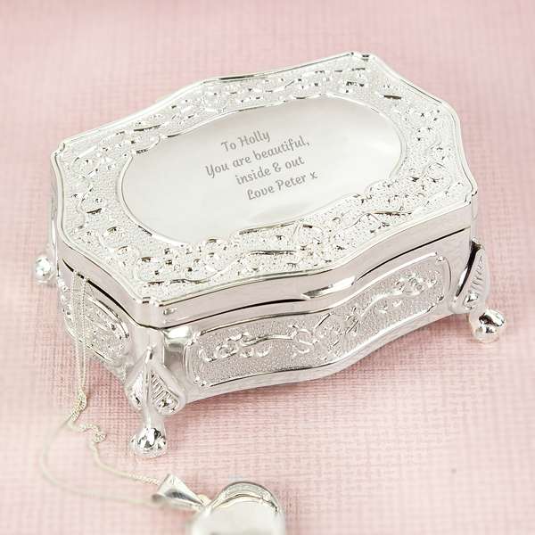 Modal Additional Images for Personalised Any Message Small Antique Trinket Box