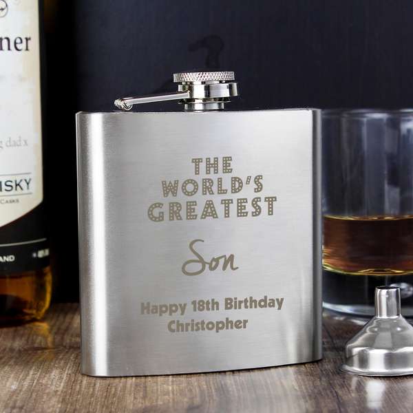 Modal Additional Images for Personalised 'The World's Greatest' Hip Flask