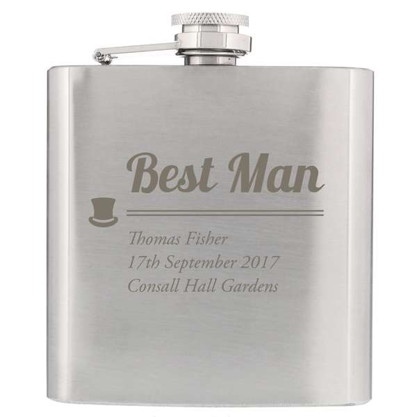 (image for) Personalised Best Man Hip Flask - Click Image to Close
