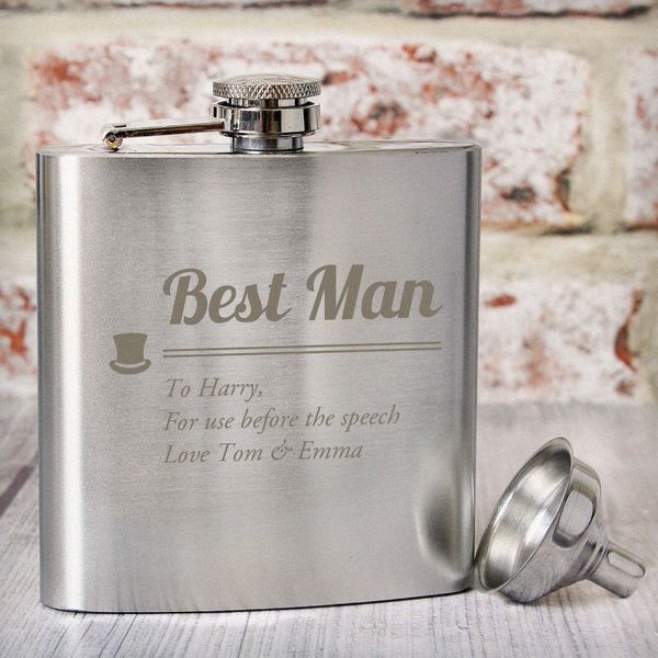 Modal Additional Images for Personalised Best Man Hip Flask