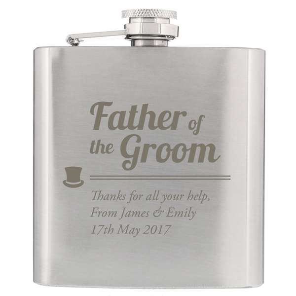 (image for) Personalised Father of the Groom Hip Flask - Click Image to Close