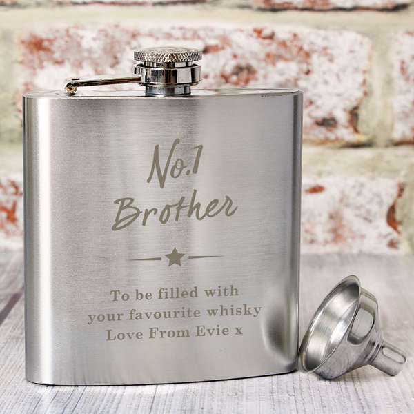 Modal Additional Images for Personalised 'No.1' Hip Flask