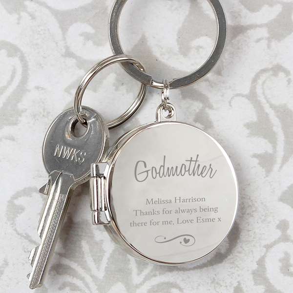(image for) Personalised Swirls & Hearts Photo Keyring - Click Image to Close