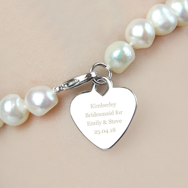 (image for) Personalised White Freshwater Pearl Message Bracelet - Click Image to Close