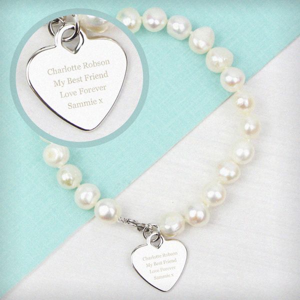 (image for) Personalised White Freshwater Pearl Message Bracelet - Click Image to Close