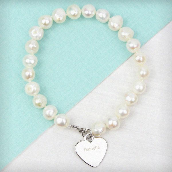 (image for) Personalised White Freshwater Pearl Name Bracelet - Click Image to Close