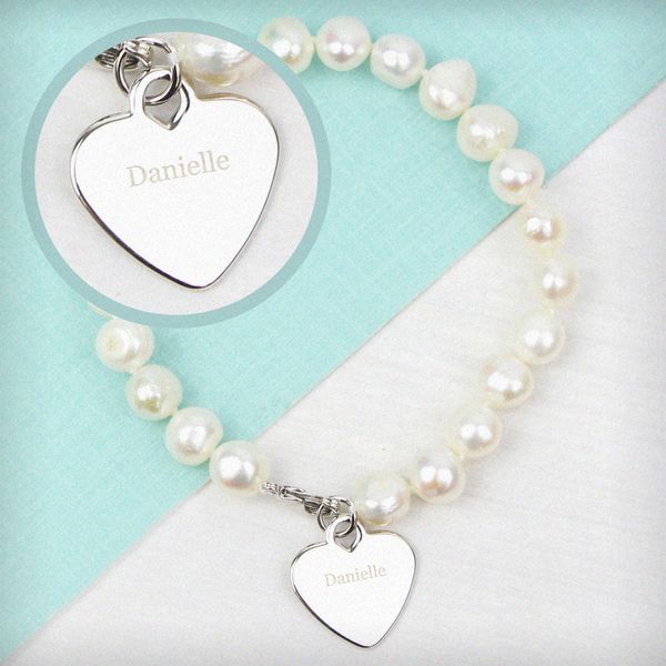 Modal Additional Images for Personalised White Freshwater Pearl Name Bracelet