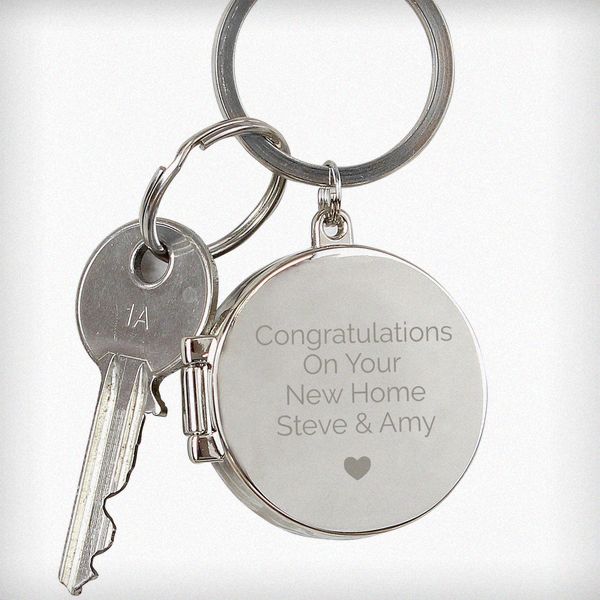 Modal Additional Images for Personalised Heart Motif Round Photo Keyring