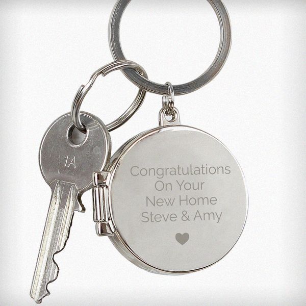 Modal Additional Images for Personalised Heart Motif Round Photo Keyring